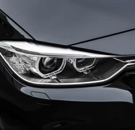 Close-up photo of car headlights